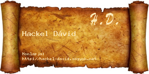 Hackel Dávid névjegykártya